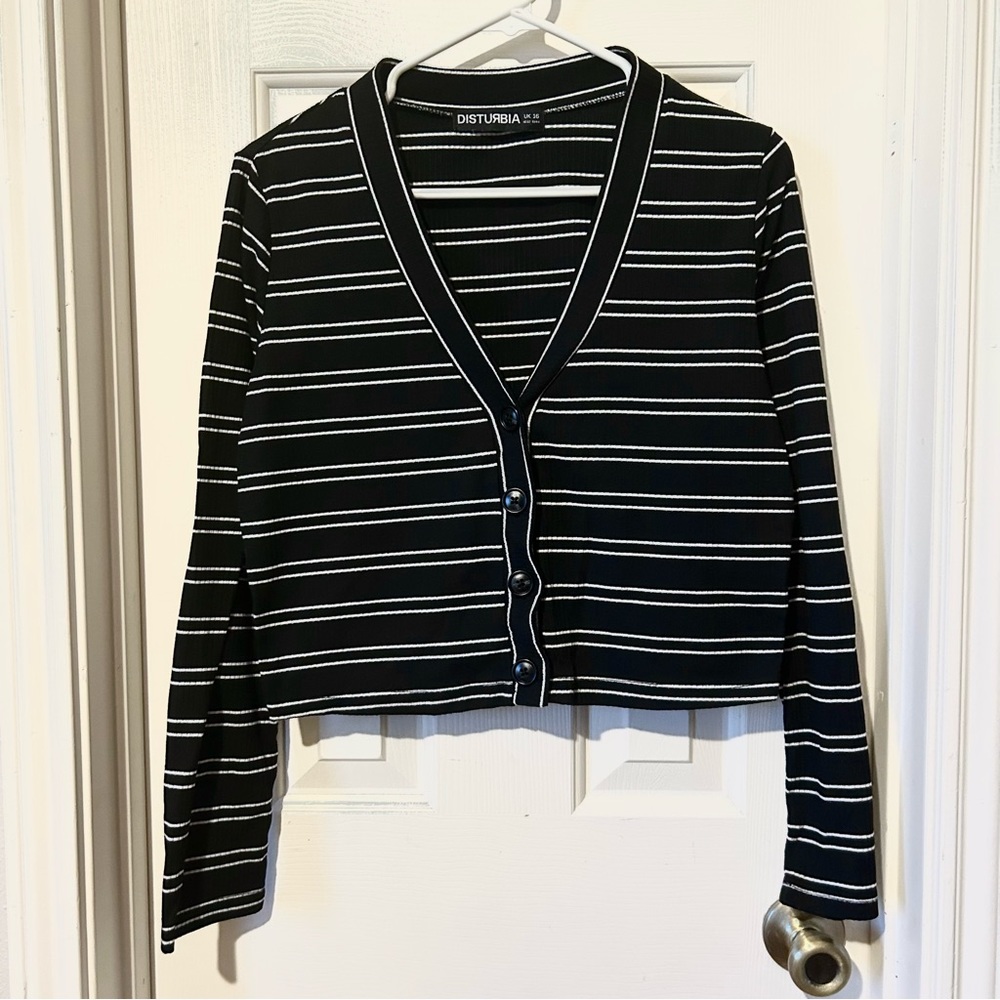 SOLD Disturbia Slashed Cropped Cardigan